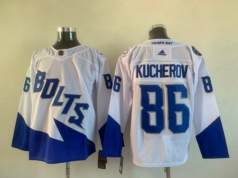 Men's Tampa Bay Lightning Nikita Kucherov #86 White Jersey